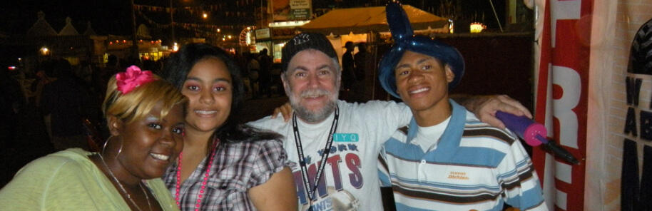 Al witnessing to a group of youth